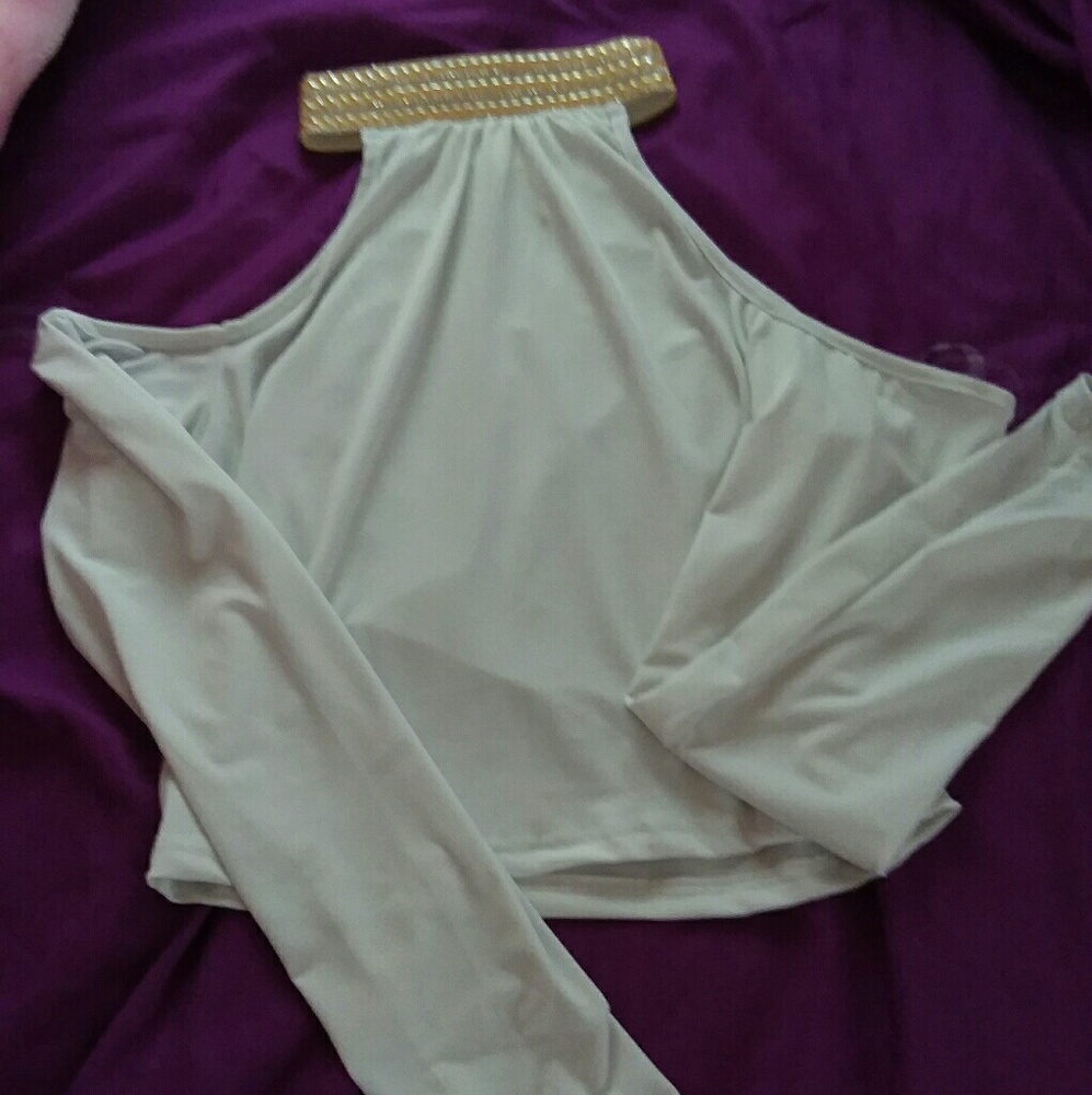 White haltered crop top